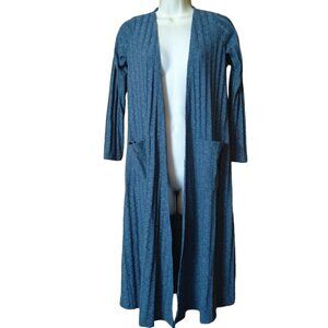 Lularoe XS Long Sleeve Blue Sarah Duster Cardigan Open Front With Pockets